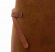Detalj av sidan och rem p handgjort rostbrunt lderfrklde