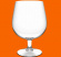Allroundglas eller lglas i plast mot orange bakgrund