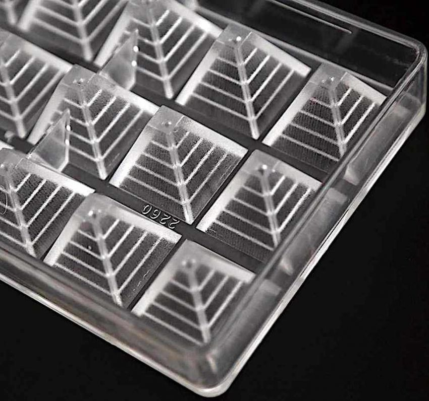 polykarbamid plast genomskinlig choklad pralin form