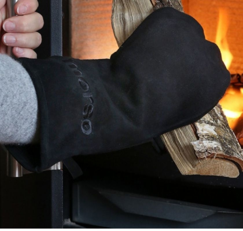 Grytvante eller grillvante i mocka Mors� h�ger