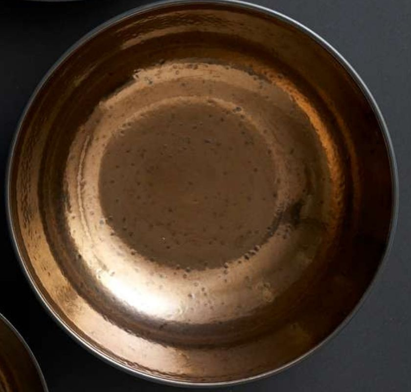 insidan av sk�l brons svart stengods 30cm Bitz