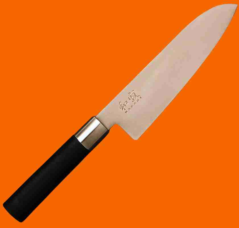 Santokukniv KAI Wasabi black 16,5 cm mot orange