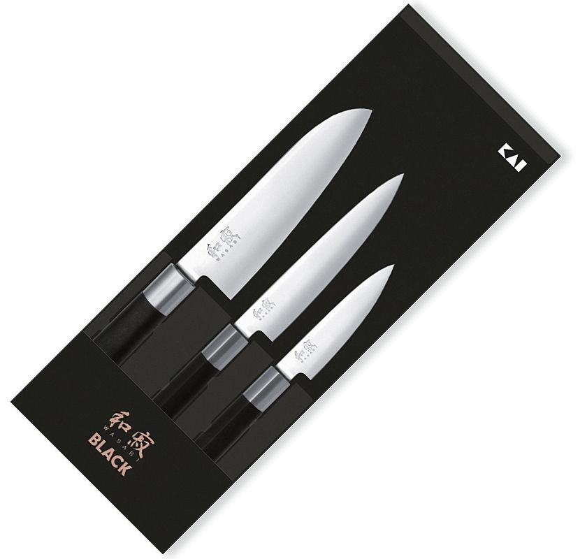 Knivset KAI 3 knivar 67S-310 Wasabi black 