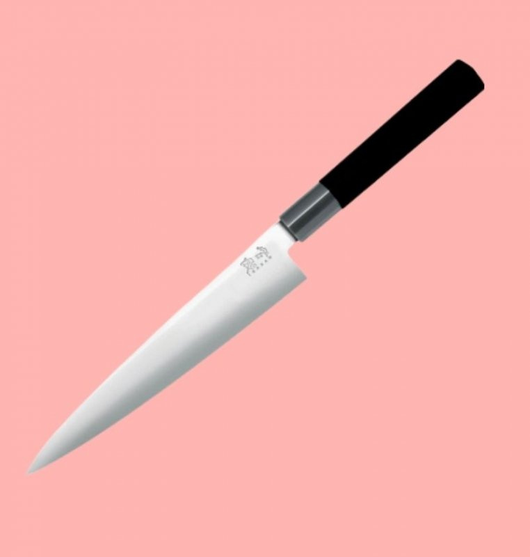 Fil�kniv flexibel KAI Wasabi black 18 cm mot rosa