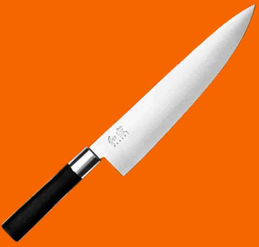 Kockkniv KAI Wasabi black 23,5 cm mot orange