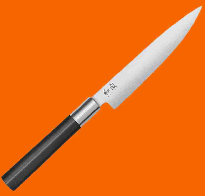 KAI Wasabi Black Allkniv 15 cm mot orange