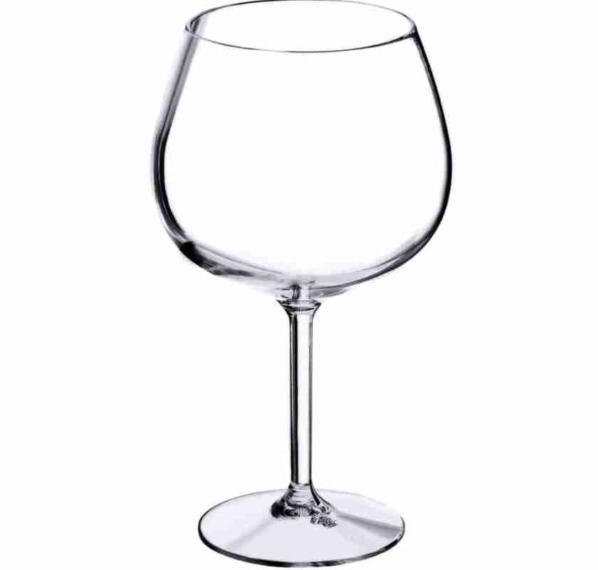 Frilagt kupigt glas f�r vin eller GT i plast