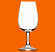 Litet vinglas i plast Degustazione provsmakarglas mot orange bakgrund