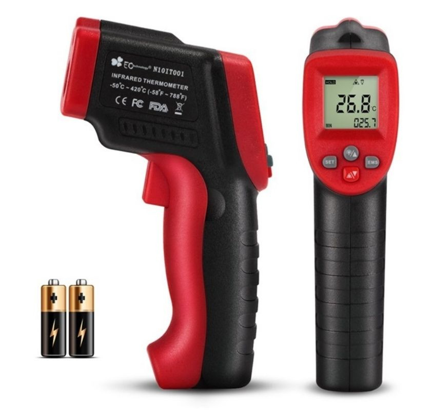 Termometer f�r pizzaugn r�d och svart infra