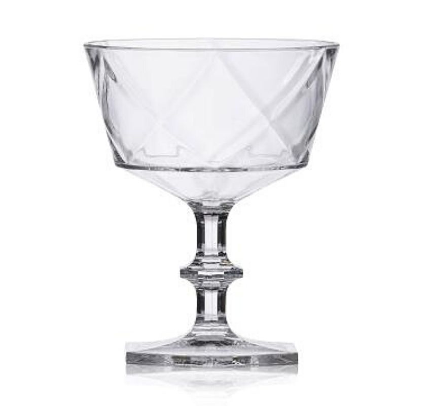 Plastglas i h�rd plast med kristallslipat m�nster