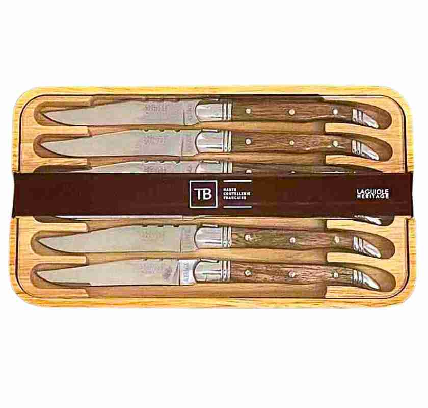 Laguiole K�ttknivar med handtag av tr� i ask