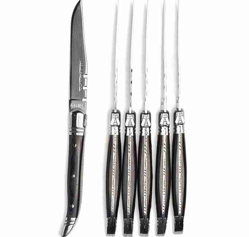 Stekknivar med svarta handtag Laguiole 6st