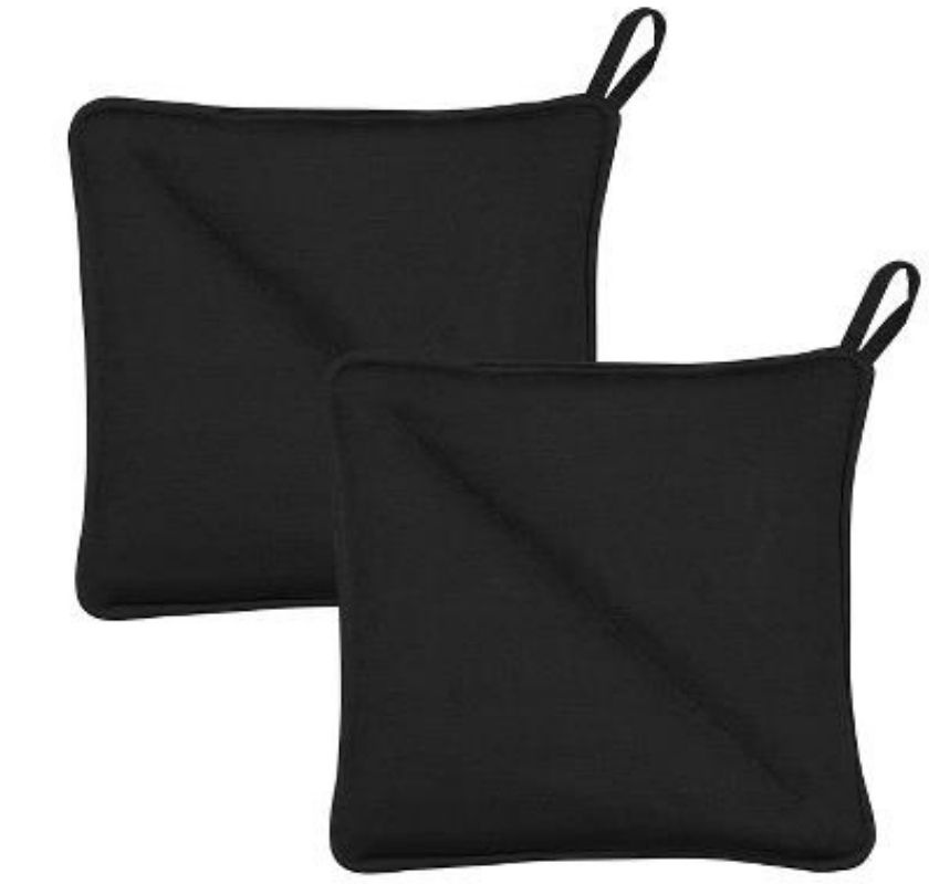 Grytlappar 20 x 20 cm 2 st svarta 