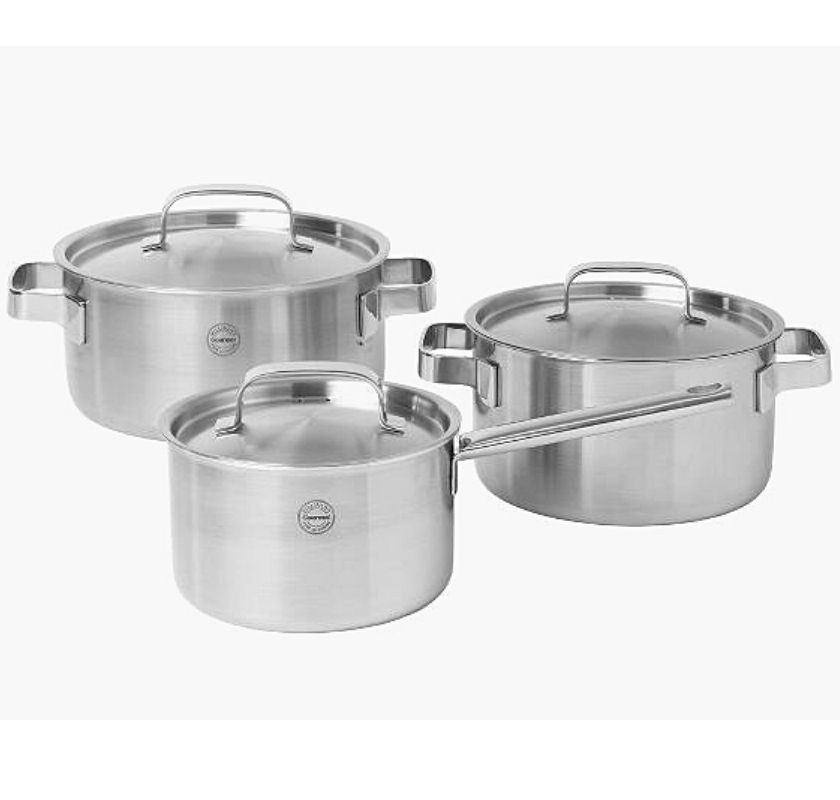 Grytset 3 grytor med lock Pillivuyt Gourmet Somme UTG�TT