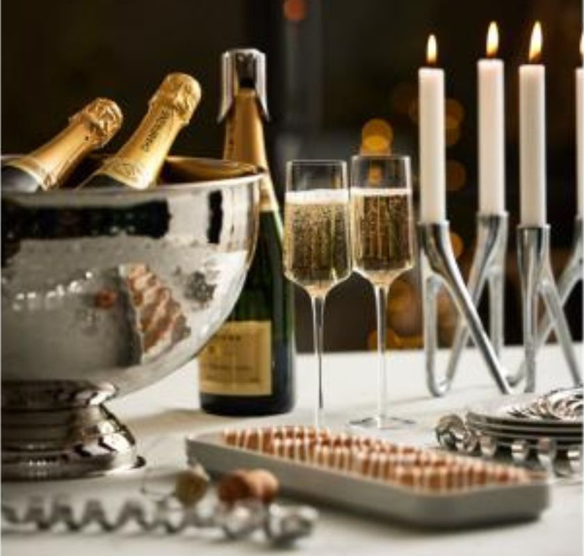 Champagnekylare hamrad blank