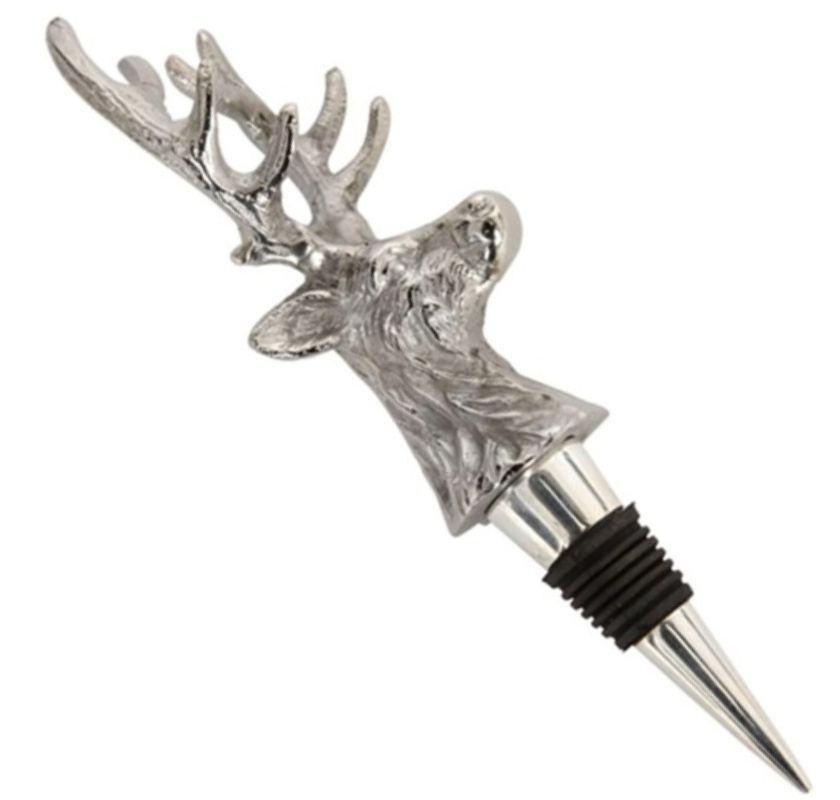 Silverf�rgat hjorthuvud som flaskkork