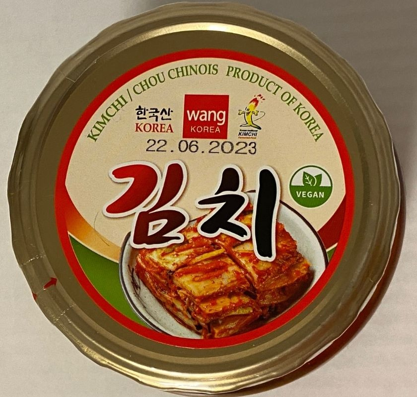 Cabbage Kimchi 410g in glass bottle from Wang