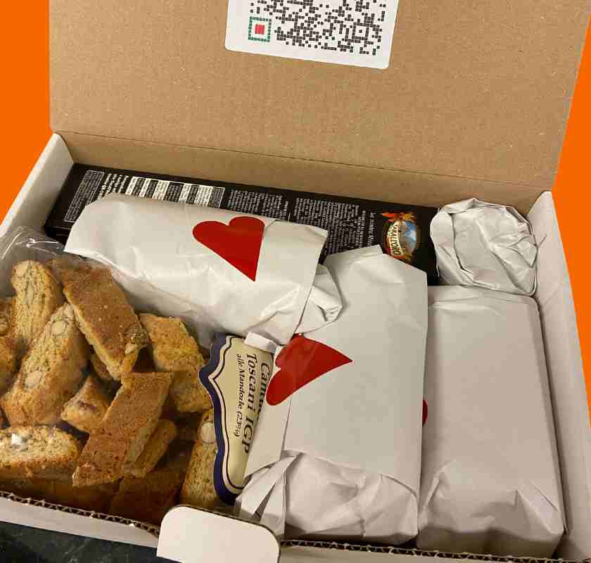 Presentl�da packad med delikatesser 