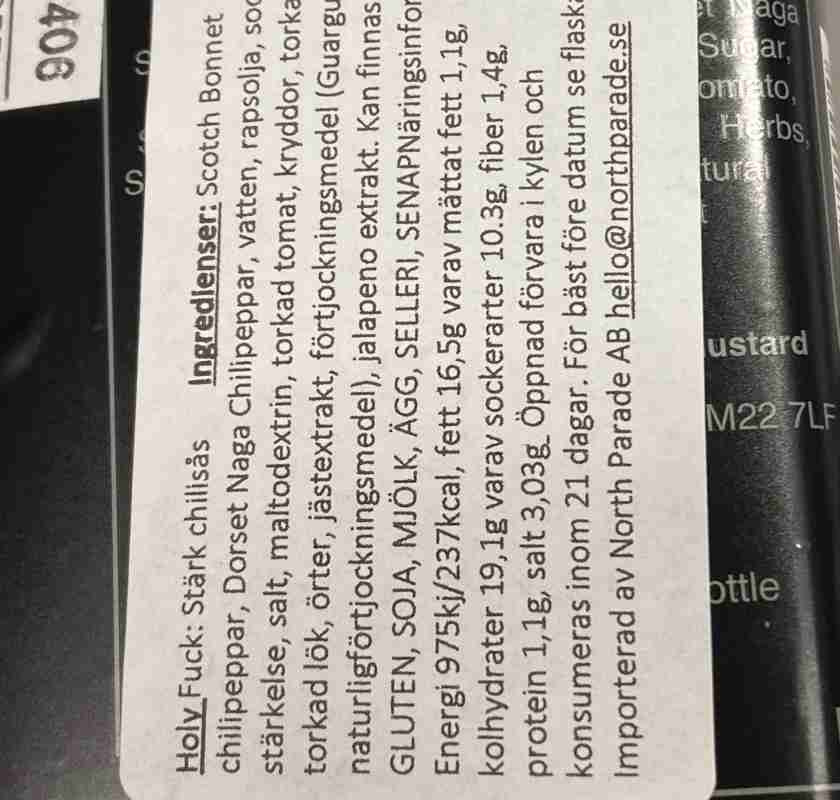 Holy Fuck the Rib Man etikett p� baksidan av flaskan