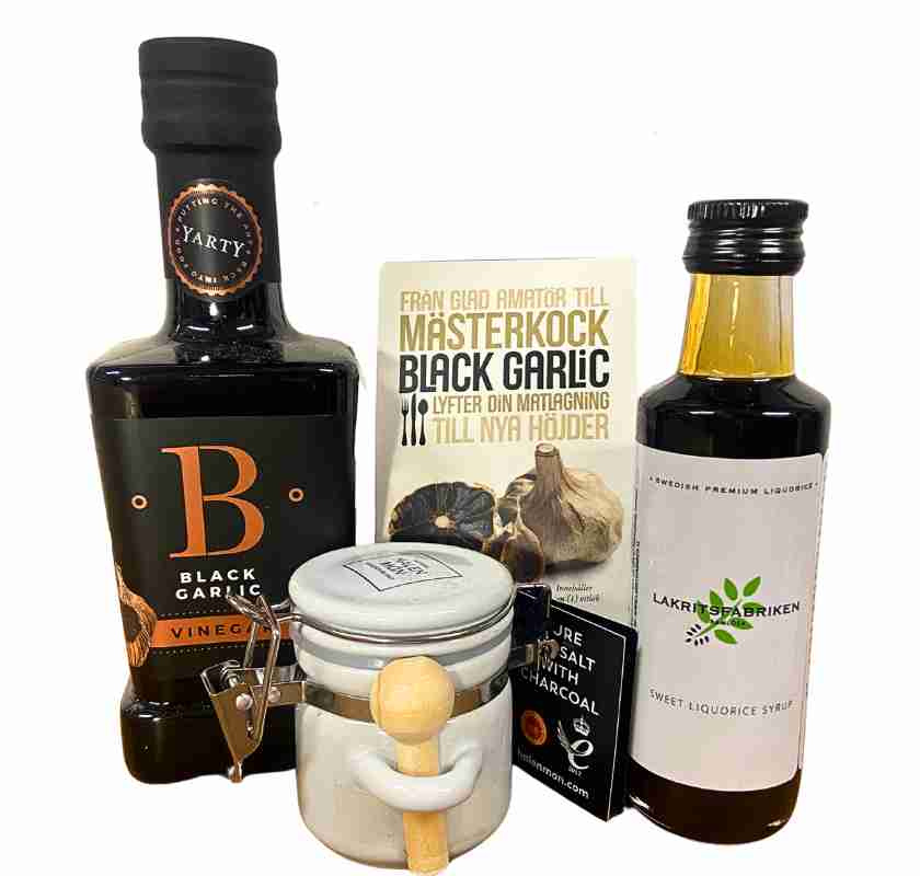 Litet presentkit med svarta matvaror