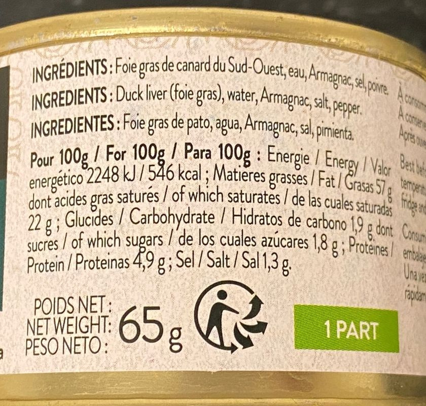 Anklever Foie Gras de Canard Igp 65�g La Quercynoise Clos Saint Sozy�