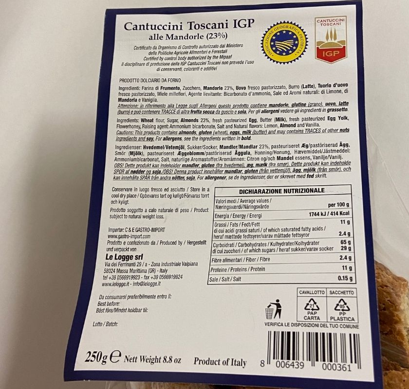 Cantuccini Toscani Italienska biscotti