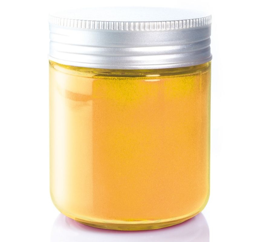 gul livsmedelsf�rg pulver i burk