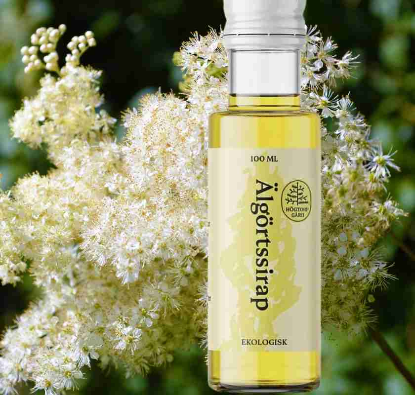 �lg�rtssirap fr�n H�gtorp G�rd ekologisk med �lg�rt i bakgrunden