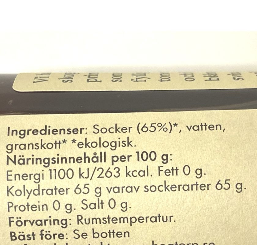 Granskottssirap fr�n H�gtorp G�rd ekologisk, Inneh�ll & n�ring