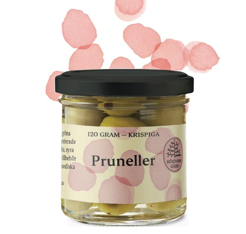 pruneller i glasburk