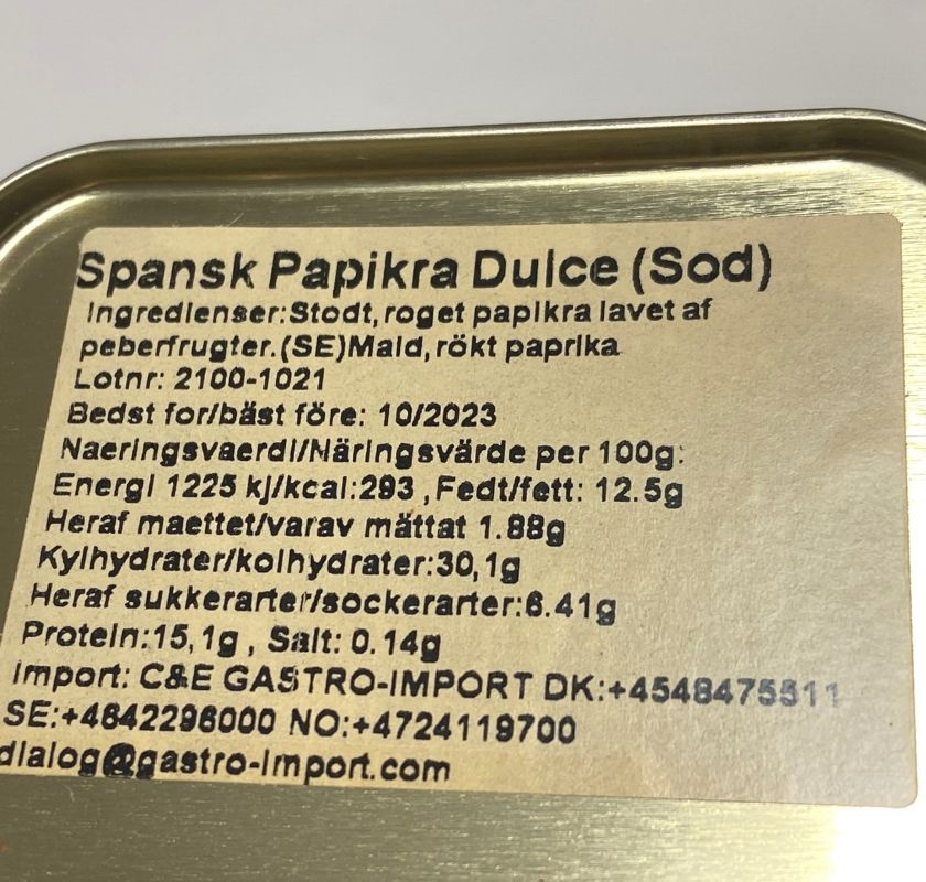 Piment�n de la vera Dulce milt paprikapulver