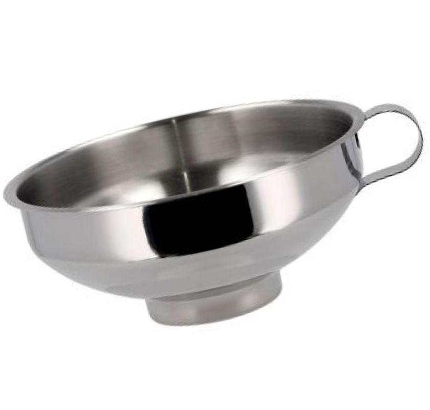 tratt f�r sylt marmelad mm  i st�l med stort h�l i botten