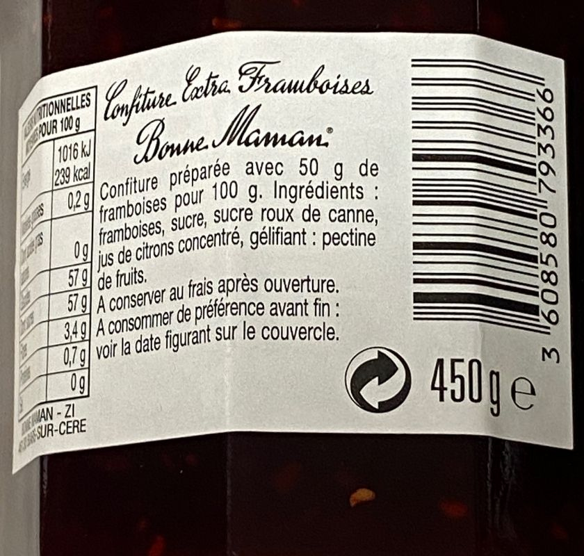 Hallonmarmelad Bonne Maman 