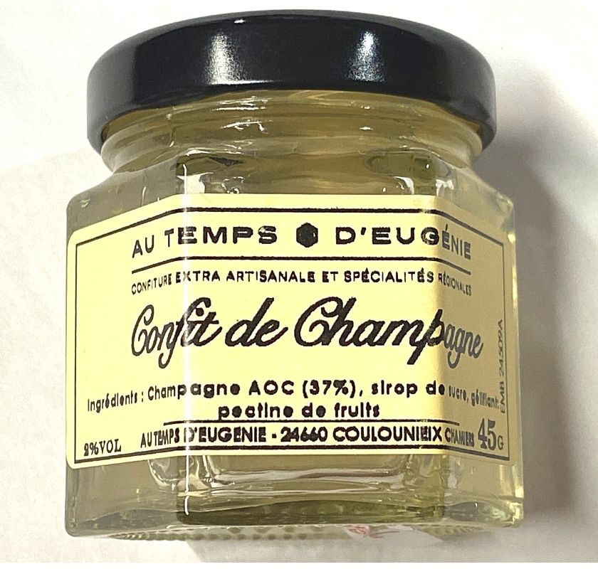 Champagnegel� i glasburk med svart lock