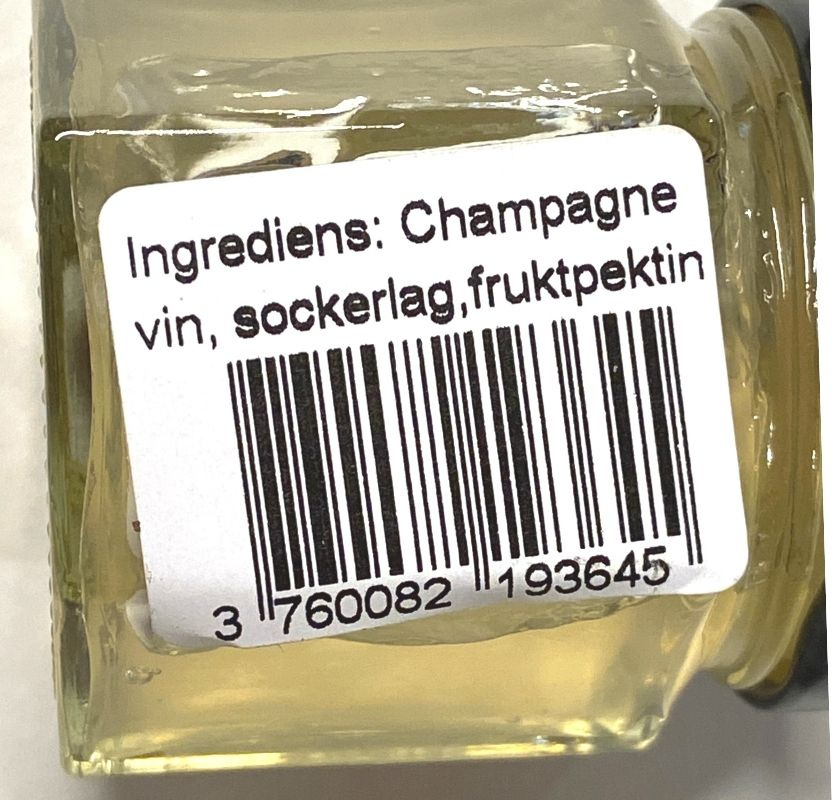 Etikett med inneh�ll & ean-kod