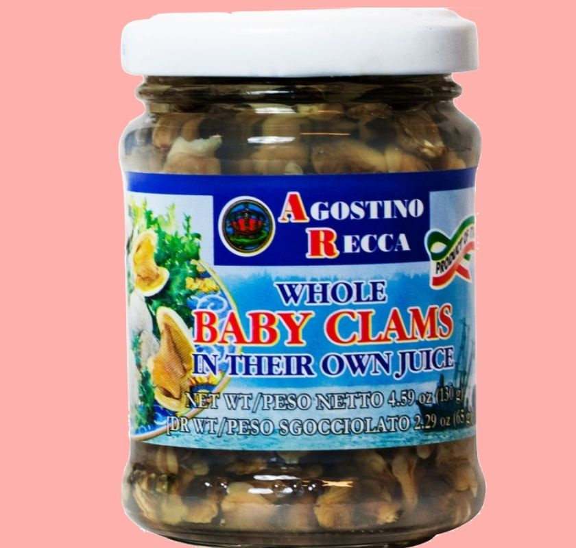 Vongole italienska skalade musslor i glasburk