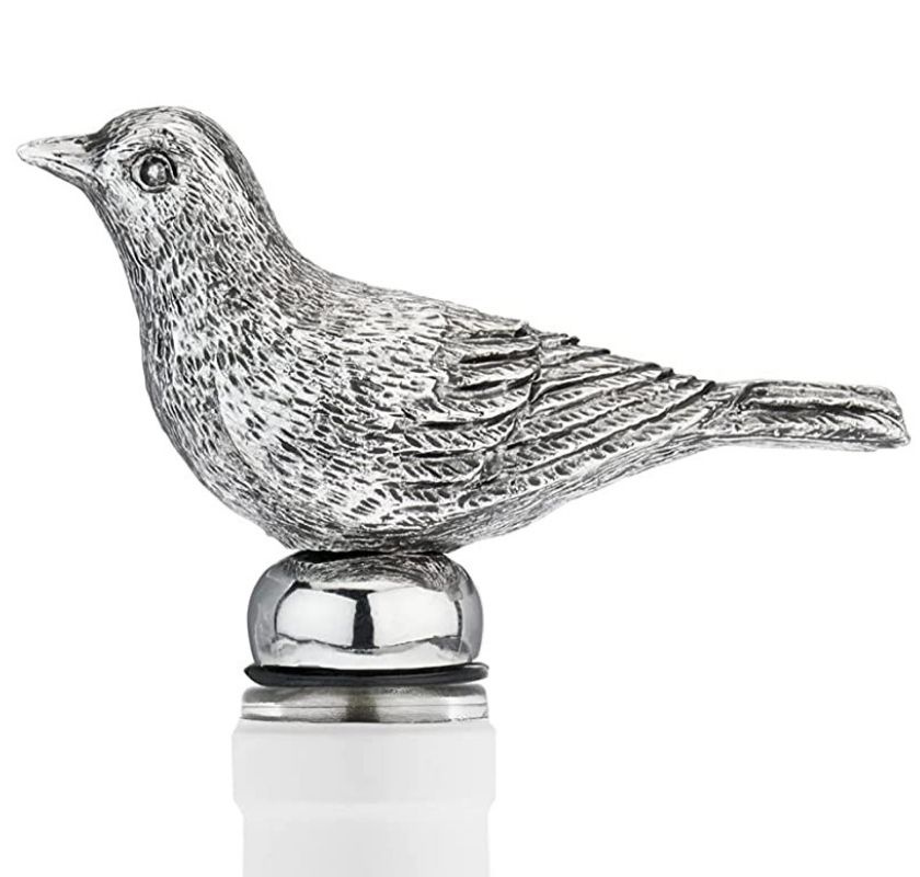  Flaskstopp f�gel i tenn i flaskhals