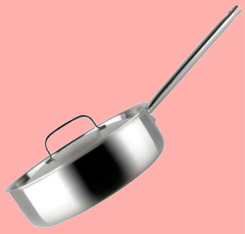  Trakt�rpanna med lock Pillivuyt Gourmet Somme mot rosa bakgrund