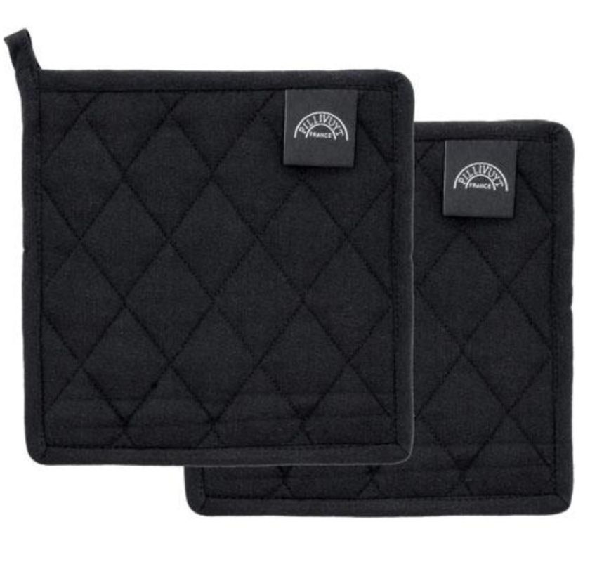 F�rkl�de, grytlappar, k�kshanddukar i set svart