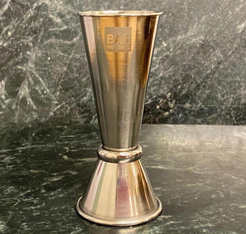 Jigger m�tglas i rostfritt st�l