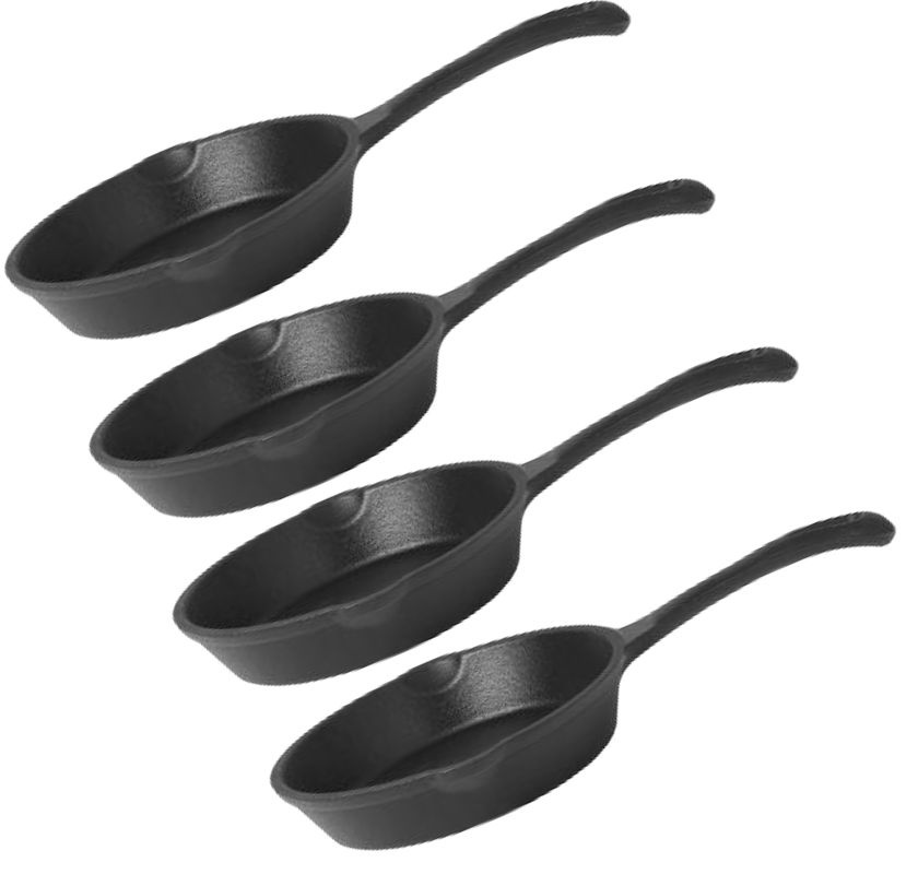 Minipanna i gjutj�rn rund med pip Pillivuyt 4-pack