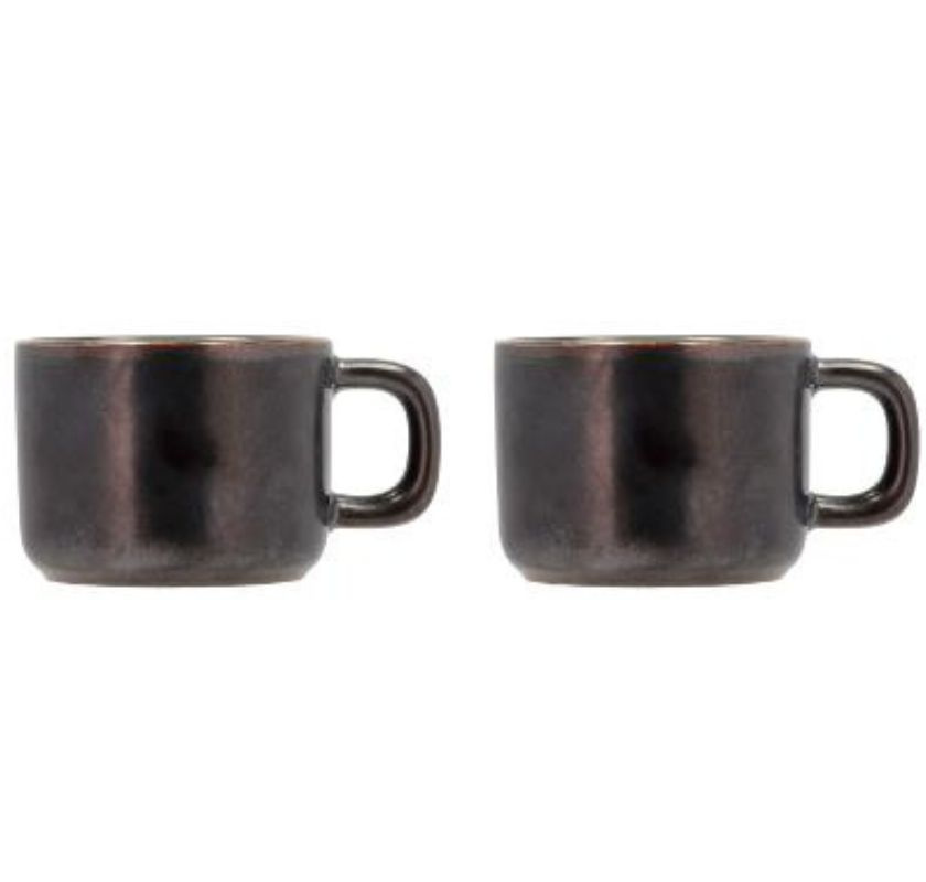 2 svarta esspressokoppar 