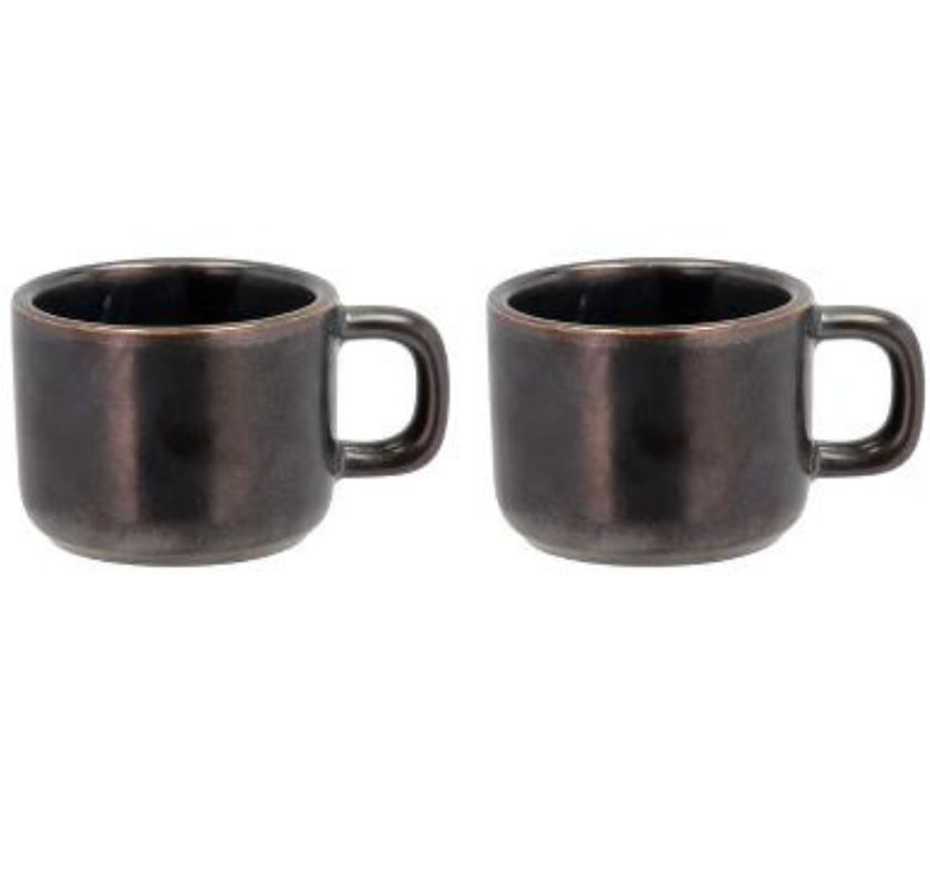 2 svarta esspressokoppar 