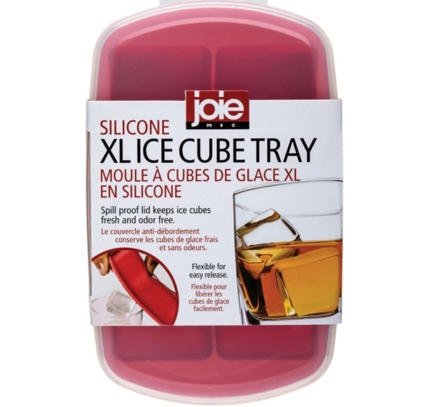 Isbricka i silikon med lock f�r stora isbitar r�d i f�rpackning