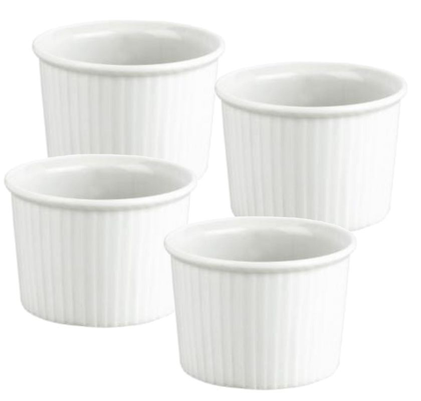 Suffl�form Mini i vitt porslin Pillivuyt nr 1 h�g 4st 