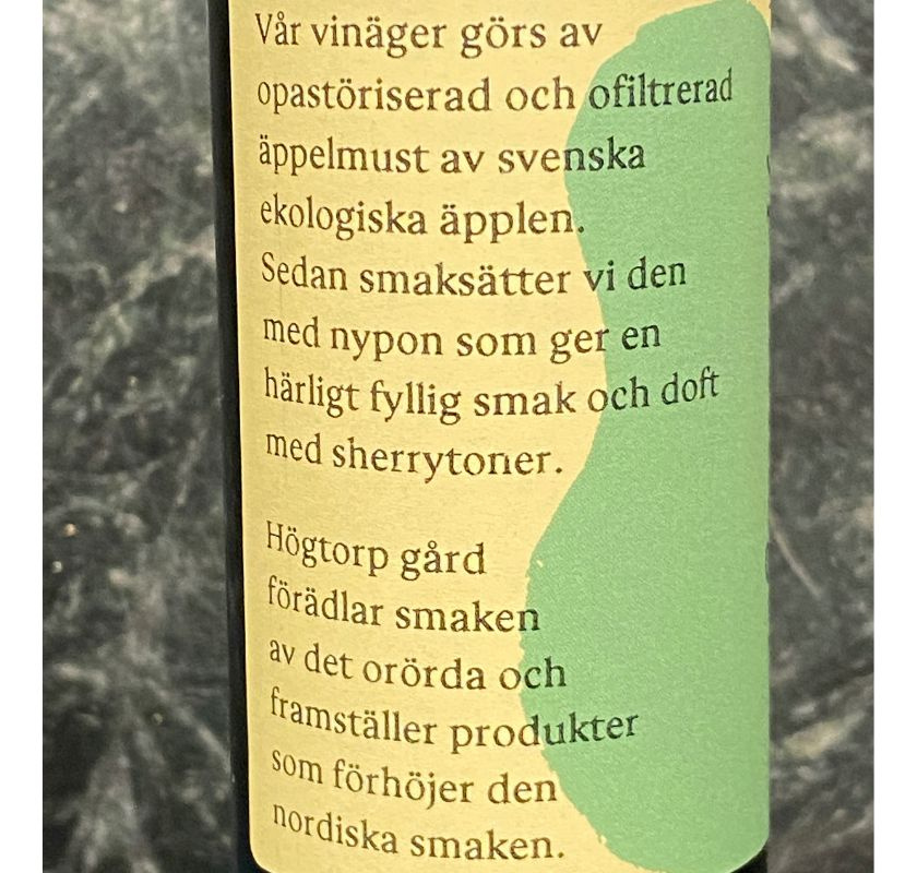 H�gtorp nyponvin�ger eko etikettens baksida