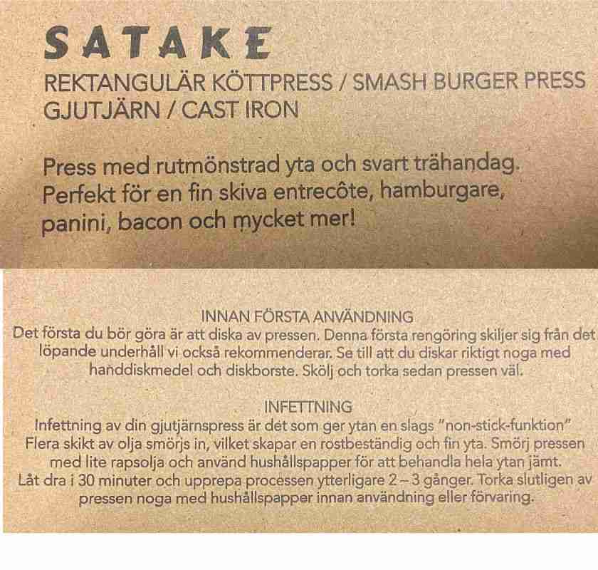 Text p� f�rpackningen