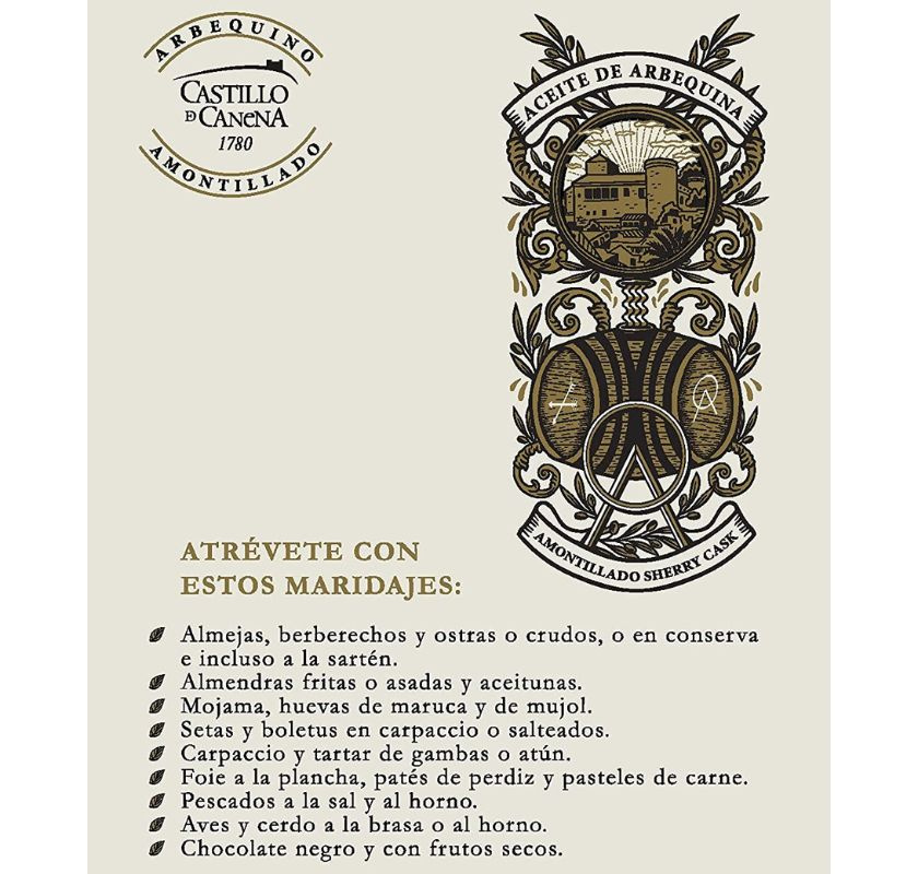 Olivolja lagrad p� sherryfat Castillo de Canena