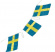 Flaggspel med svenska flaggor i tyg