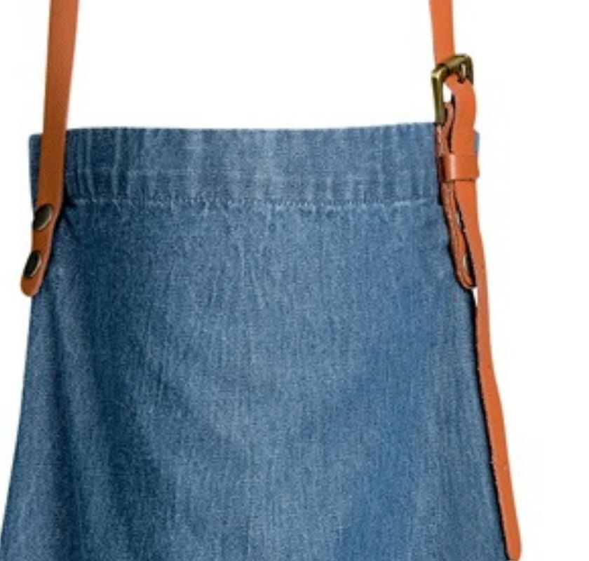 Jeansf�rkl�de detalj av nackrem i l�der